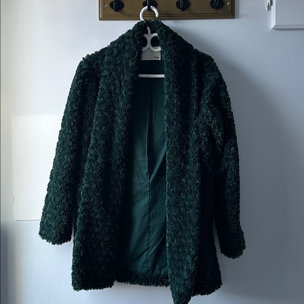 *like new* Wilfred fuzzy dark green jacket